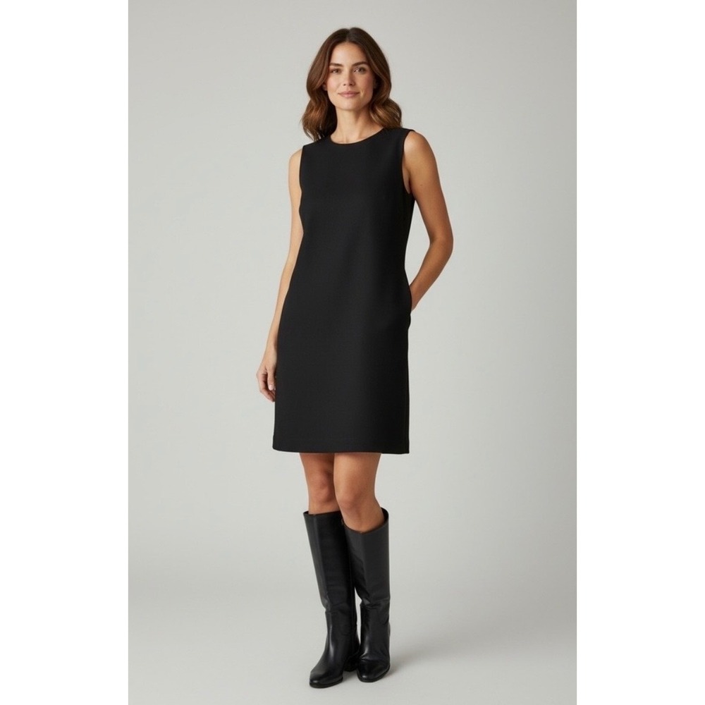 NEW Alfred Sung Black Size 6 Jacquard Sleeveless Shift Dress Professional LBD